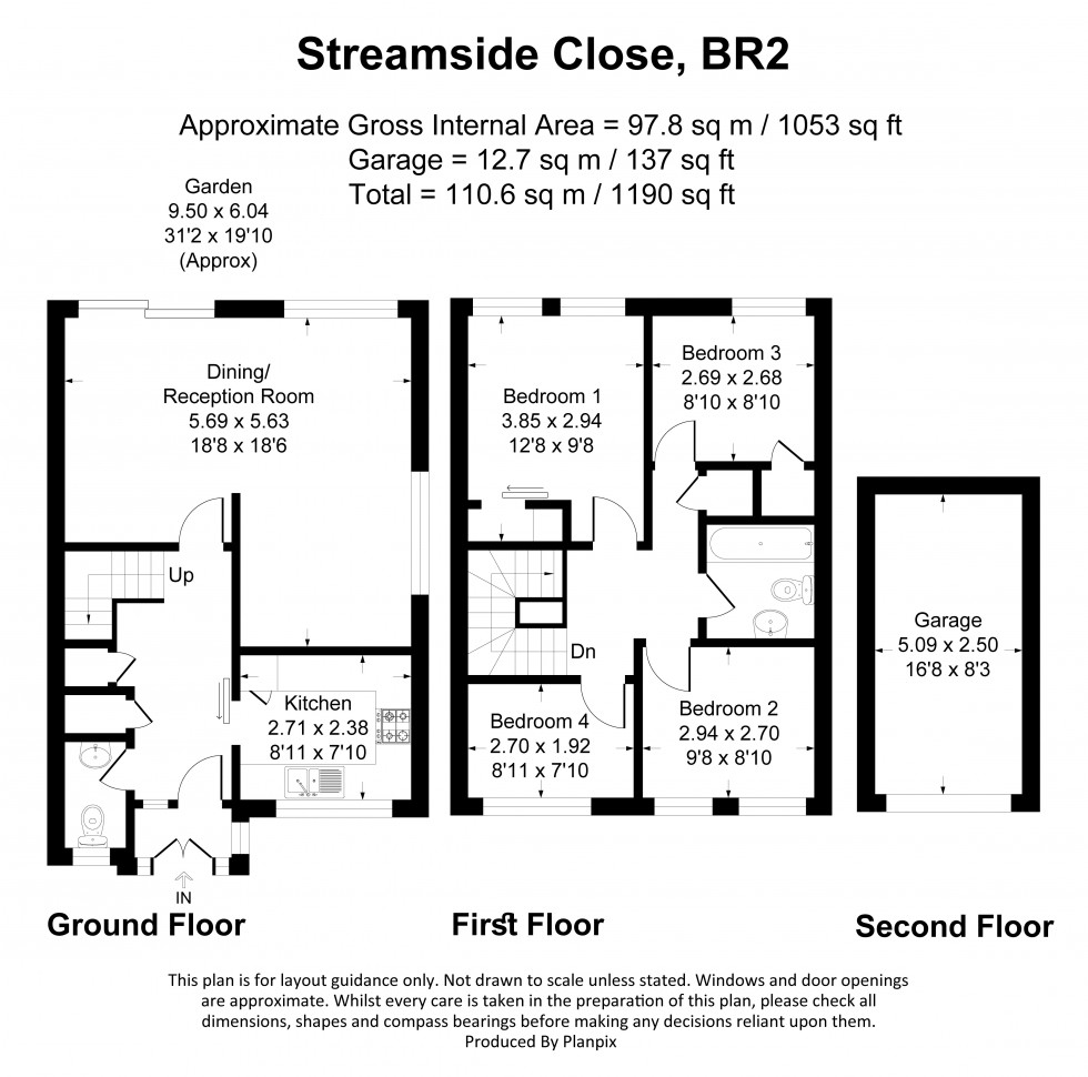 Floorplan for Streamside Close, Bromley