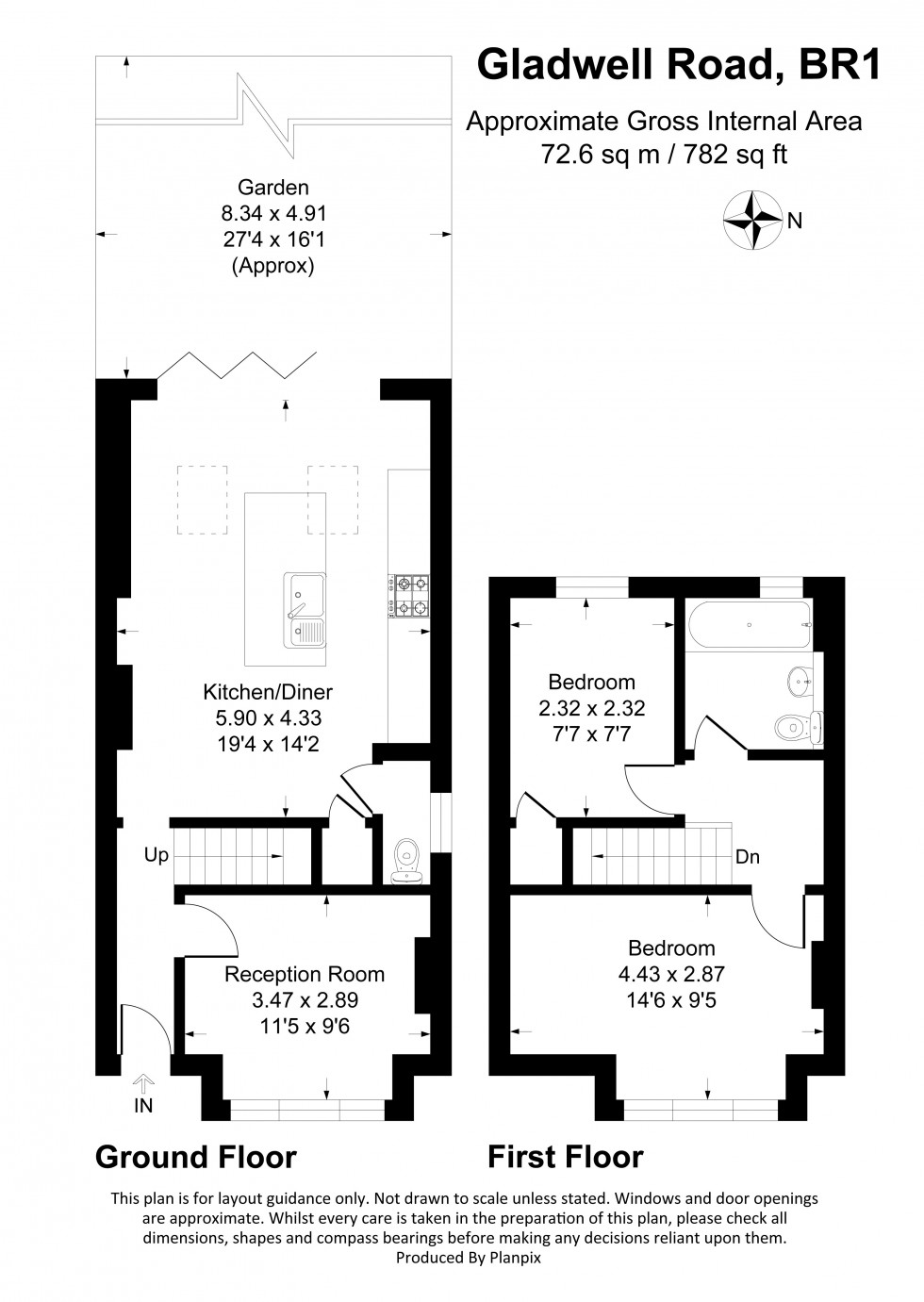 Floorplan for Gladwell Road, Bromley