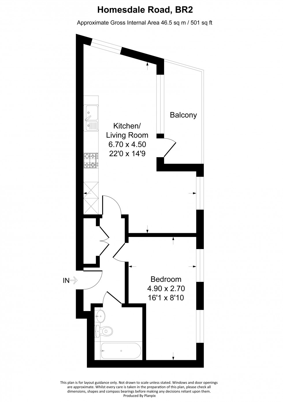Floorplan for Homesdale Road, Bromley