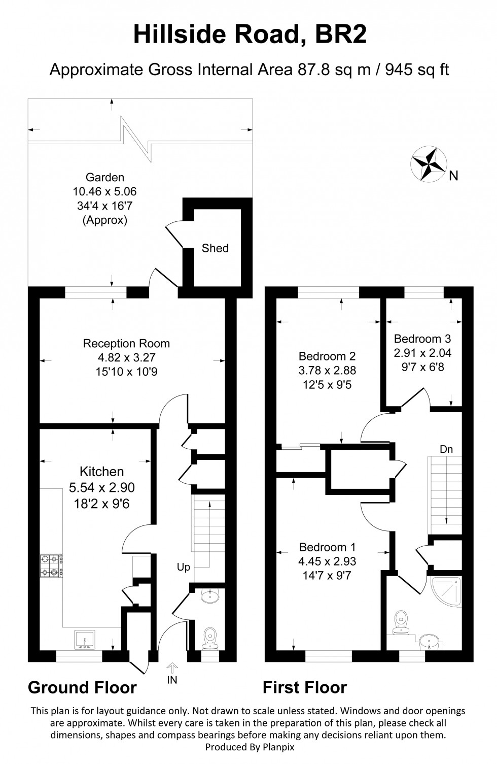 Floorplan for Hillside Road, Bromley