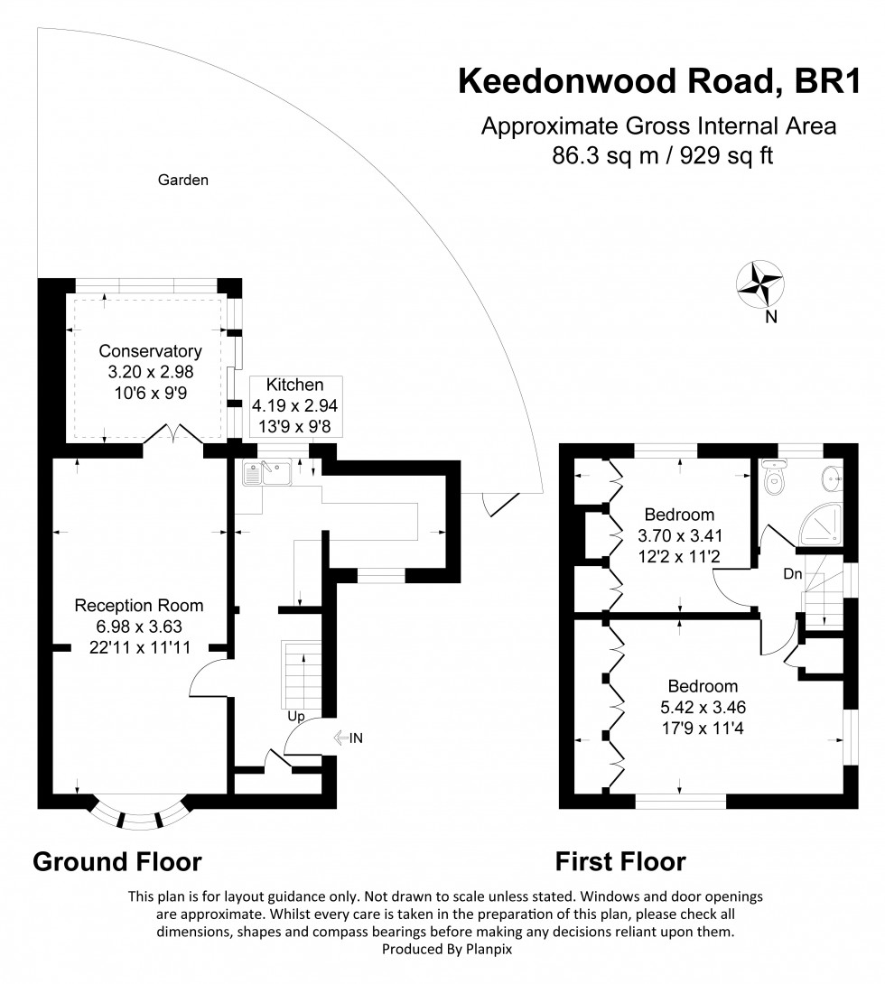 Floorplan for Keedonwood Road, Bromley