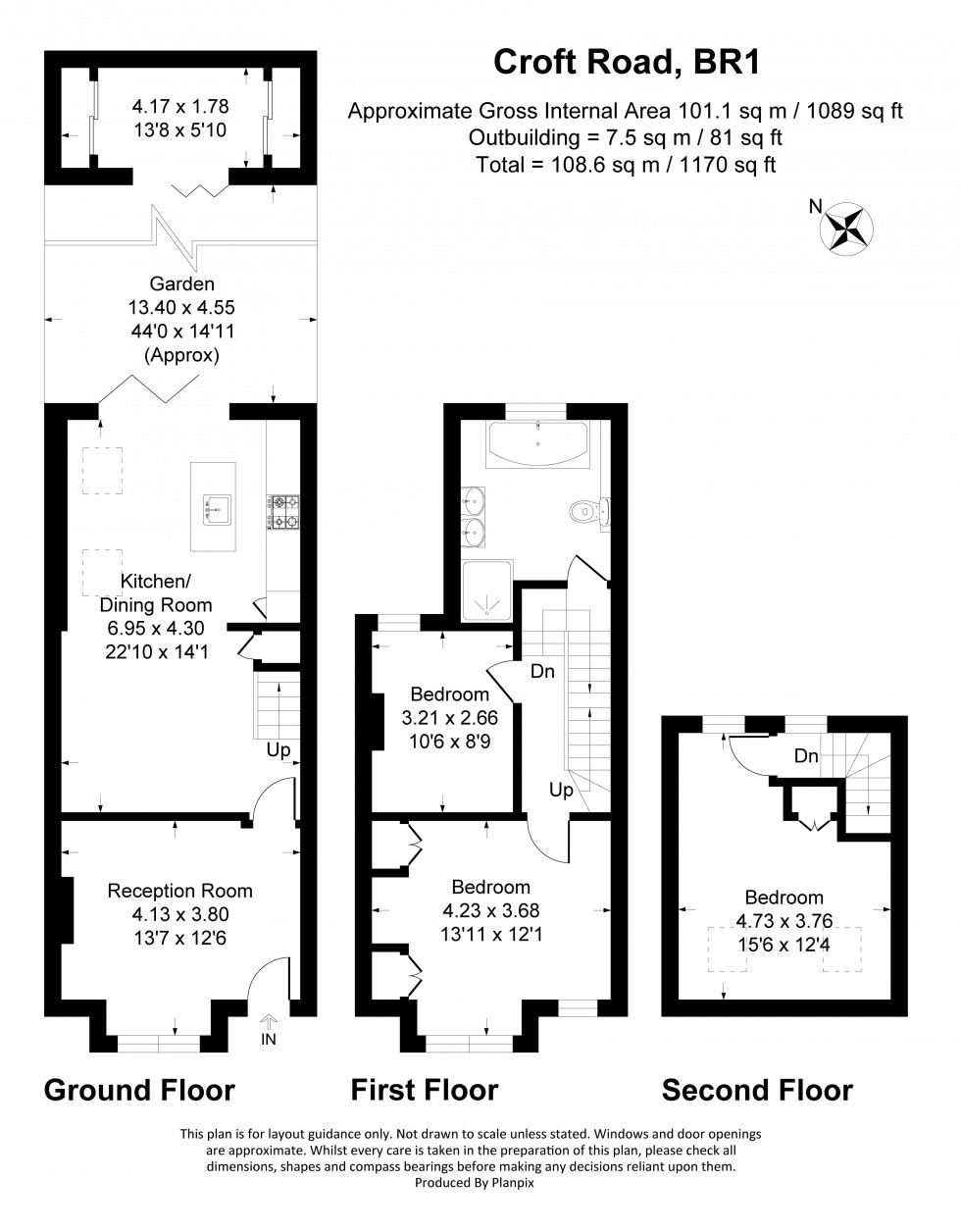 Floorplan for Croft Road, Bromley