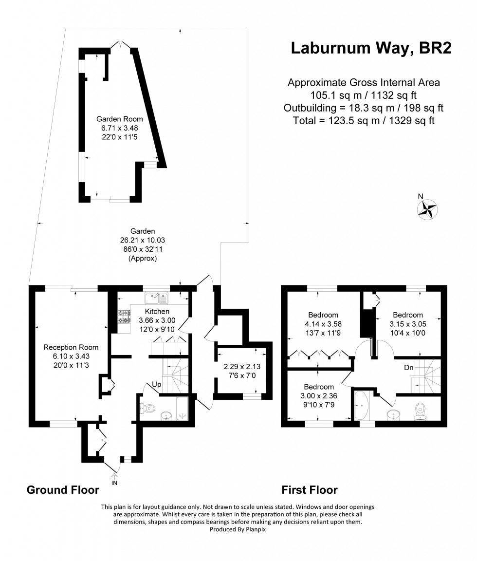 Floorplan for Laburnum Way, Bromley