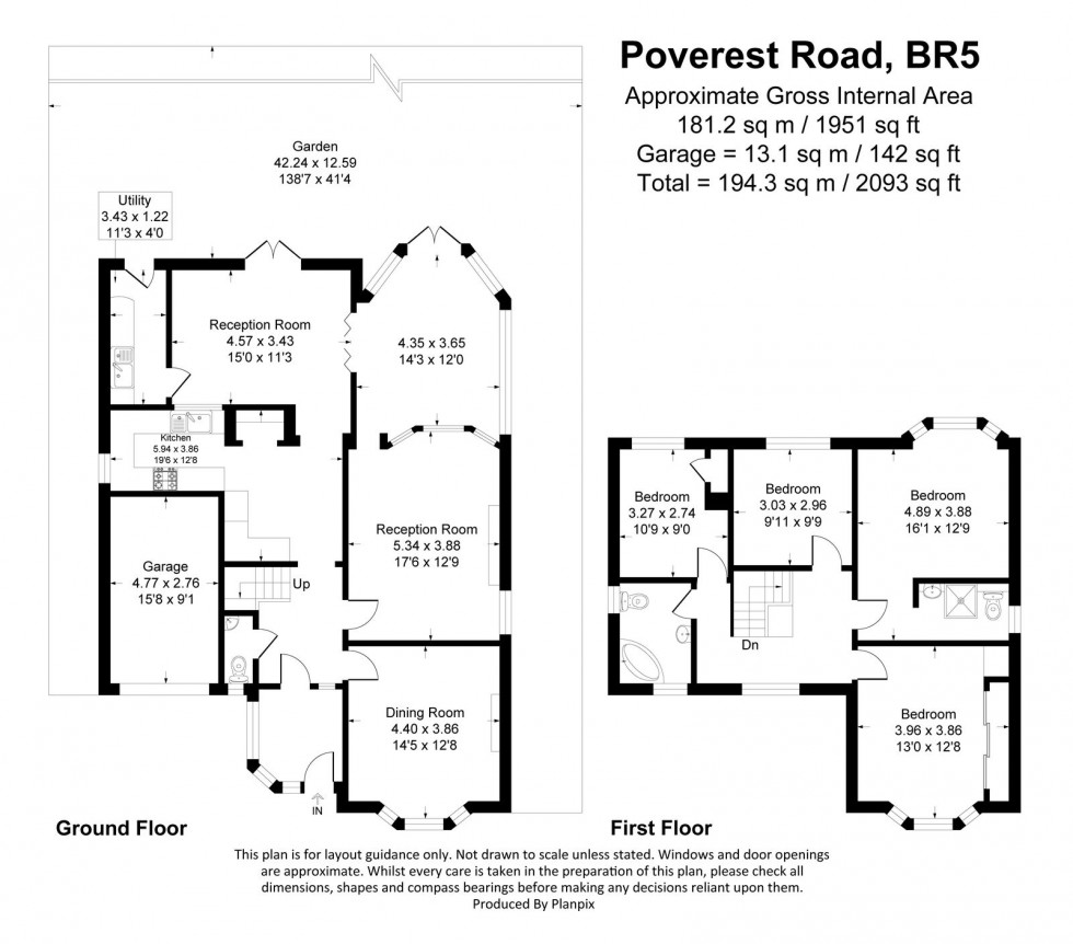 Floorplan for Poverest Road, Petts Wood