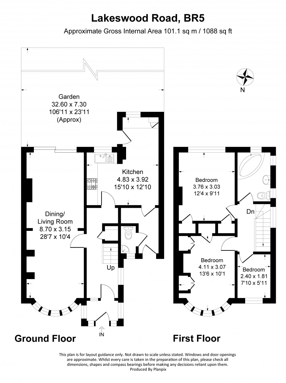 Floorplan for Lakeswood Road, Petts Wood