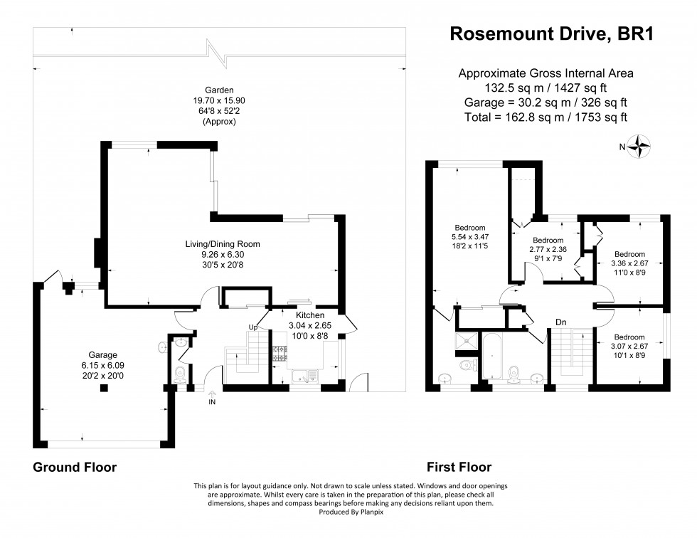 Floorplan for Rosemount Drive, Bickley