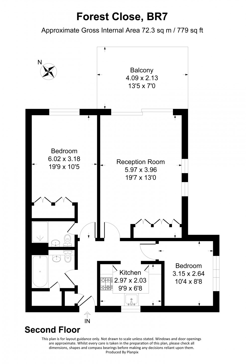 Floorplan for Forest Close, Chislehurst