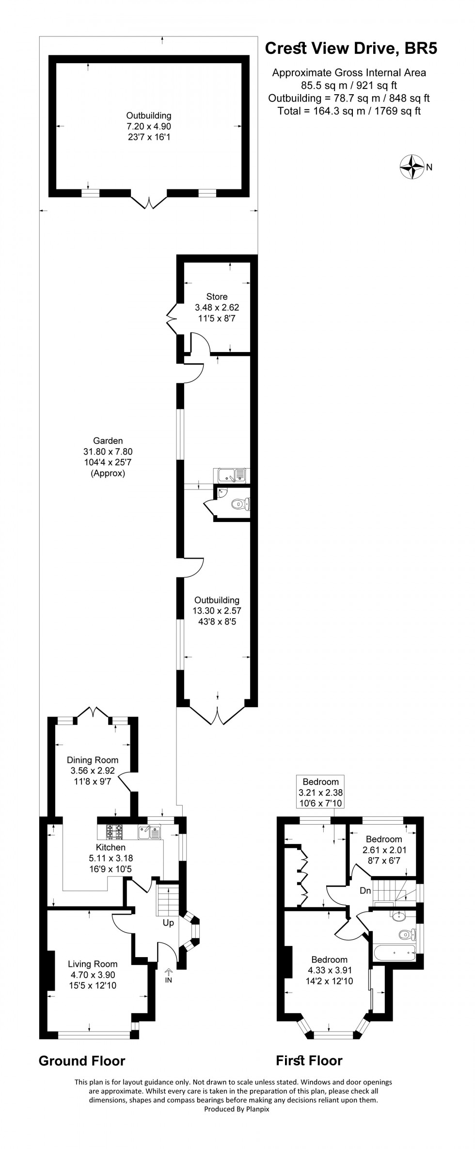 Floorplan for Crest View Drive, Petts Wood