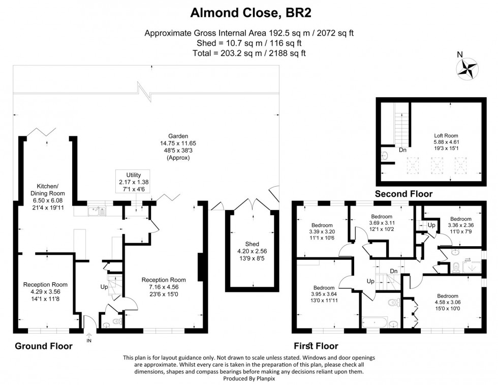Floorplan for Almond Close, Bromley