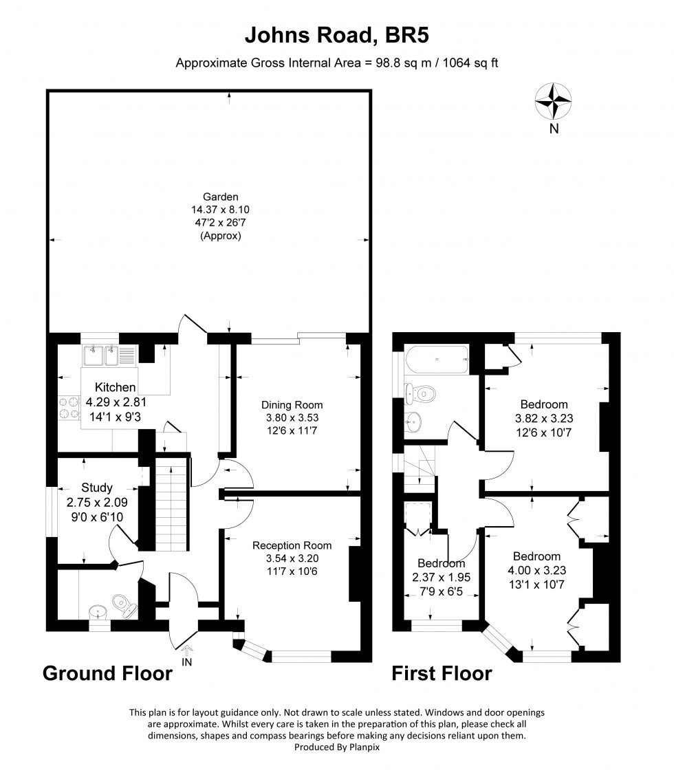 Floorplan for St. Johns Road, Petts Wood