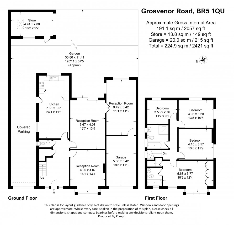 Floorplan for Grosvenor Road, Petts Wood