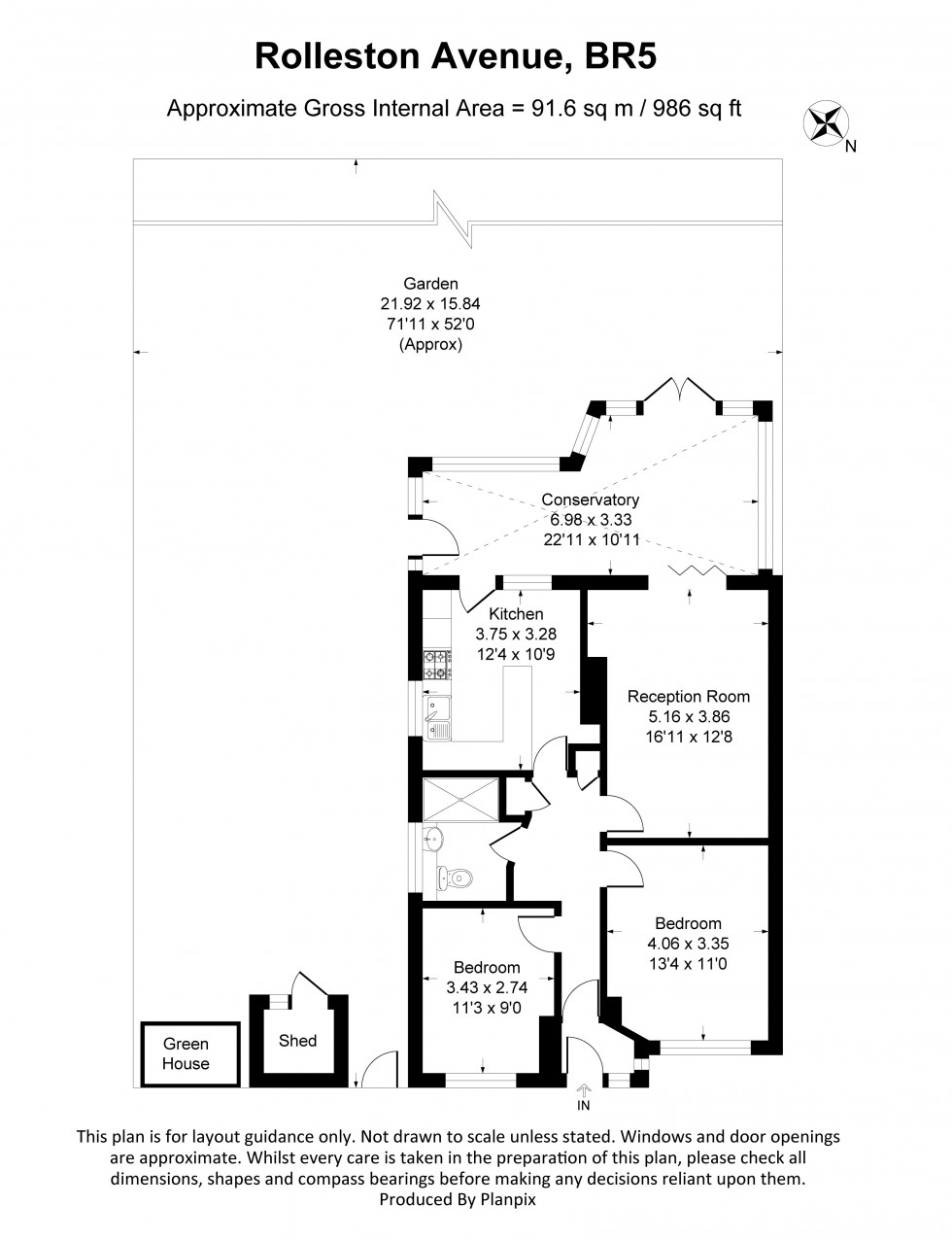 Floorplan for Rolleston Avenue, Petts Wood