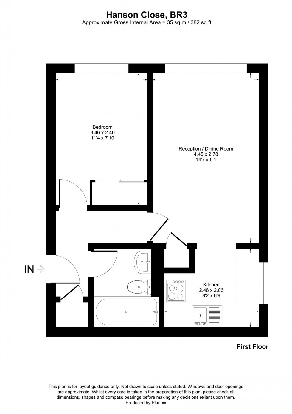 Floorplan for Hanson Close, Beckenham