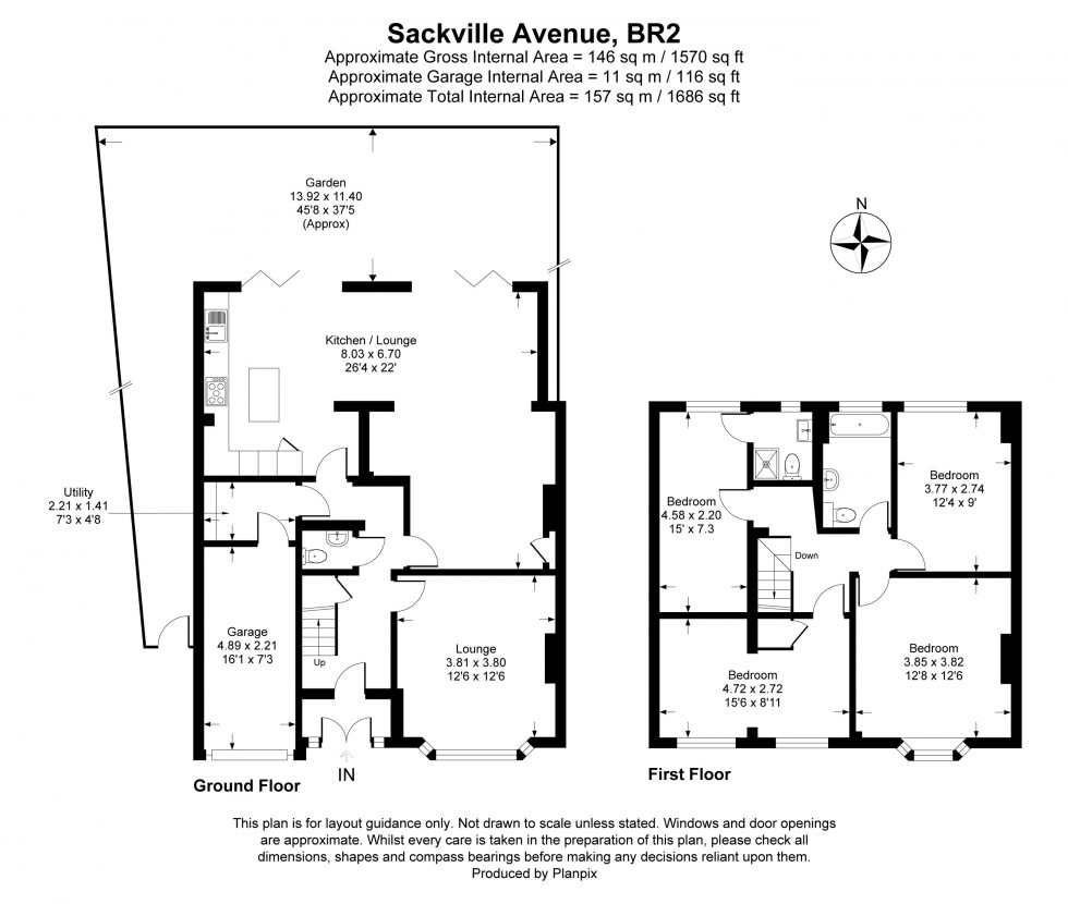 Floorplan for Sackville Avenue, Bromley