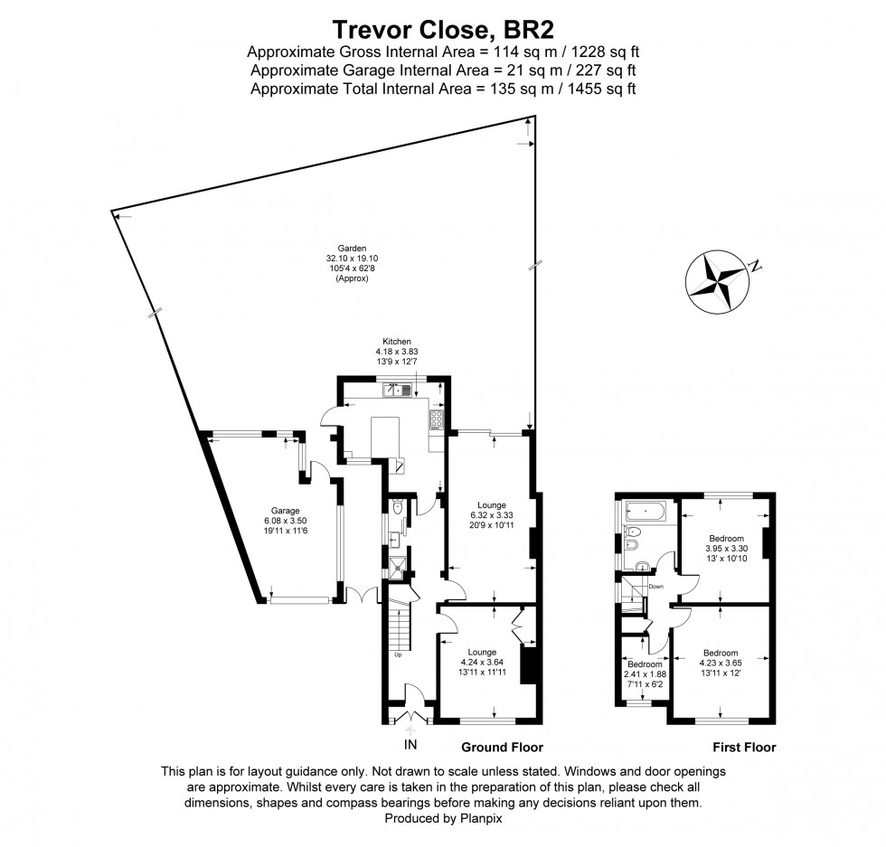 Floorplan for Trevor Close, Bromley, Kent