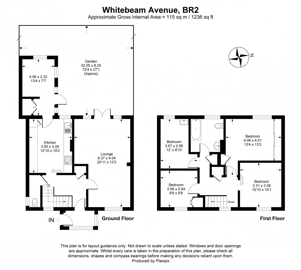 Floorplan for Whitebeam Avenue, Bromley