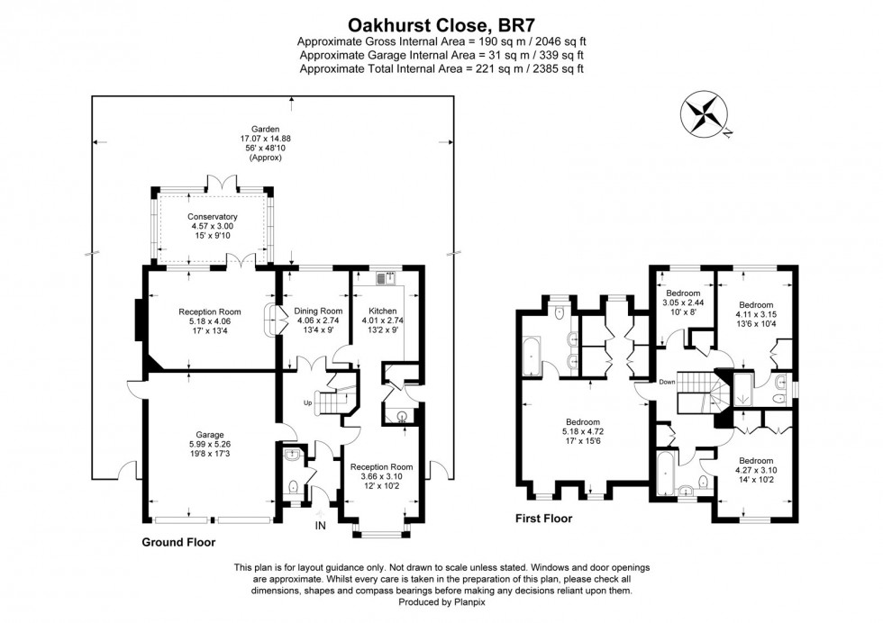 Floorplan for Oakhurst Close, Chislehurst