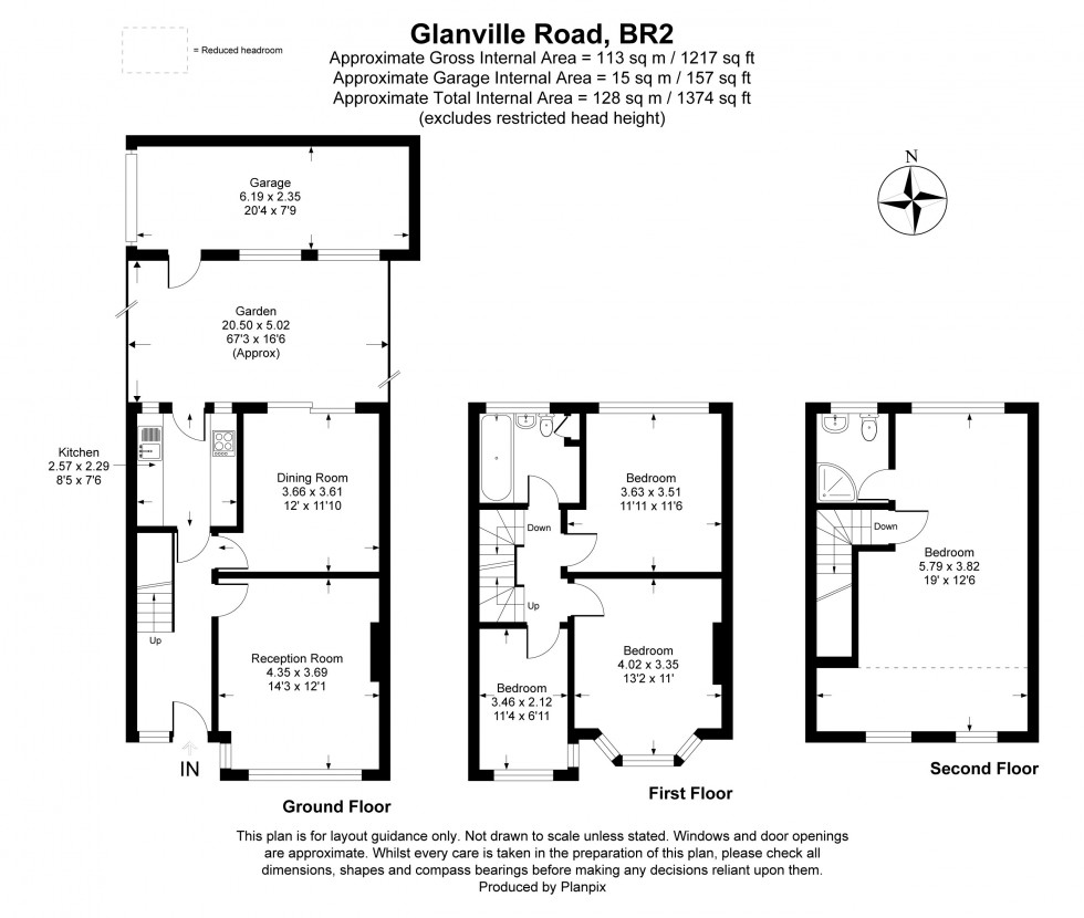 Floorplan for Glanville Road, Bromley