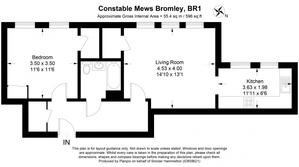 Floorplan for Constable Mews, Bromley, Kent