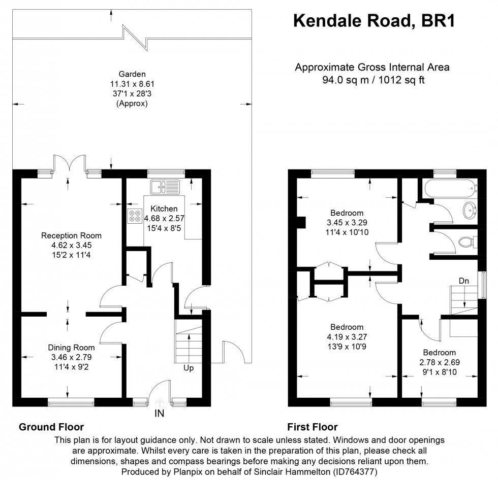 Floorplan for Kendale Road, Bromley, Kent