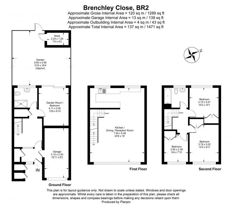 Floorplan for Brenchley Close, Bromley