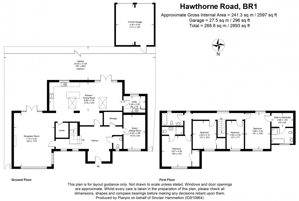 Floorplan for Hawthorne Road, Bickley