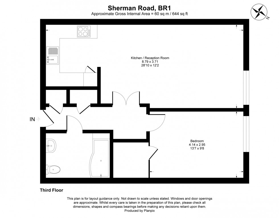 Floorplan for Sherman Road, Bromley
