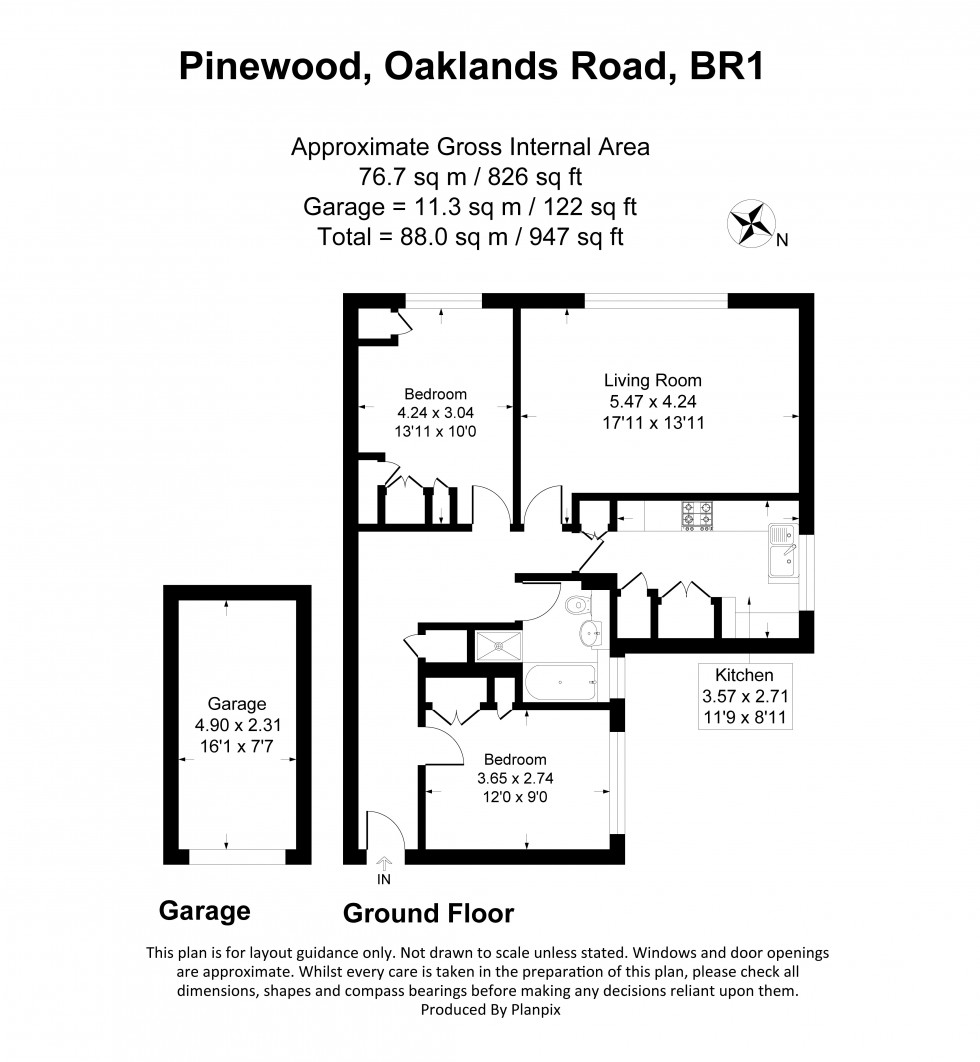 Floorplan for Oaklands Road, Bromley