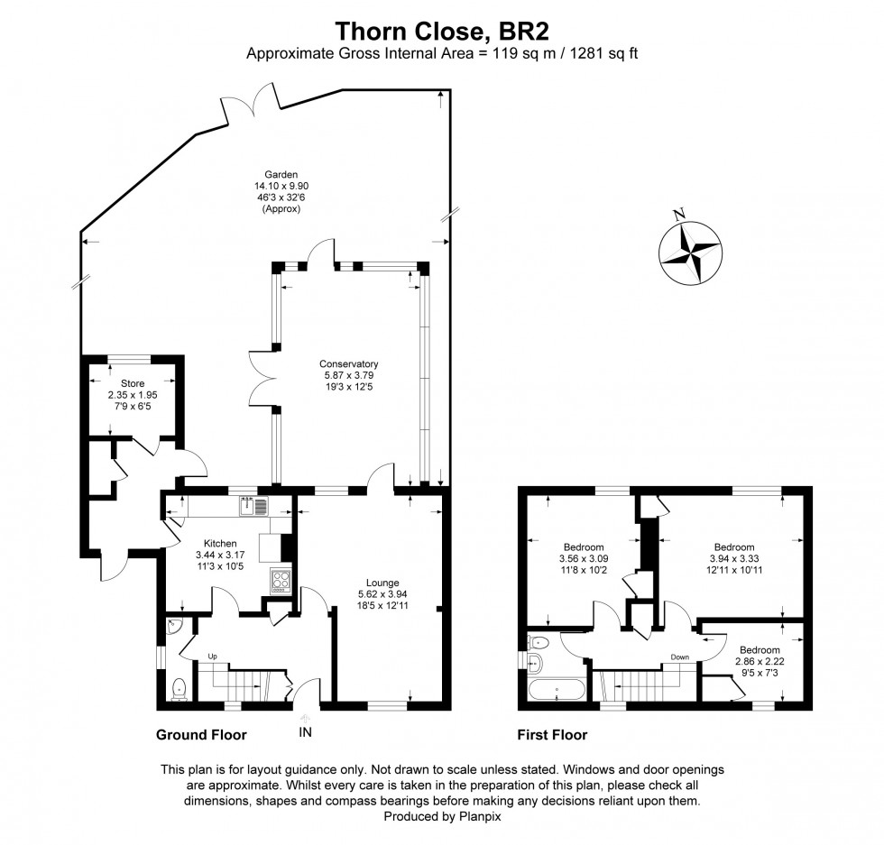 Floorplan for Thorn Close, Bromley